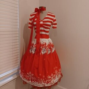 Festive Red and White Kids Dress